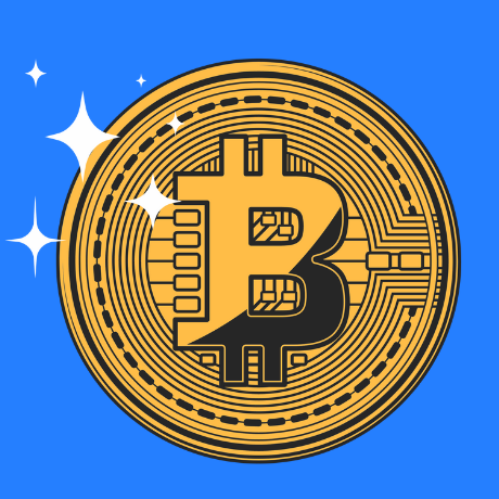 Bitcoin on Blue background 460x460